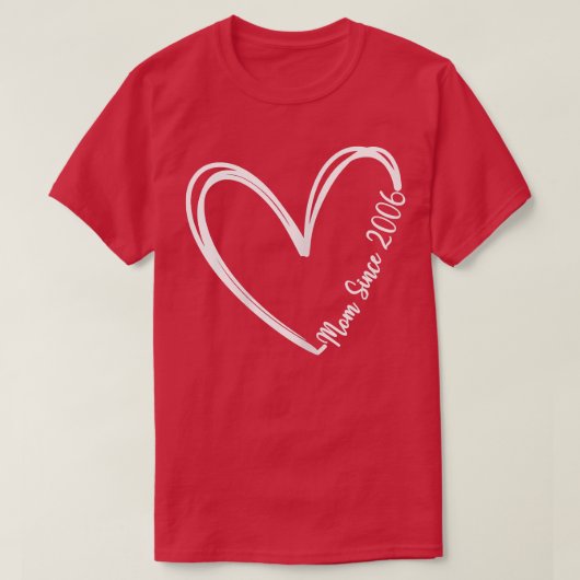 2006年以来の女性ママのためのハート母の日wo tシャツ (デザイン正面)