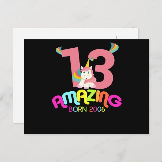 2006年以来13誕生祝いギフト驚くべき ポストカード (正面/裏面)