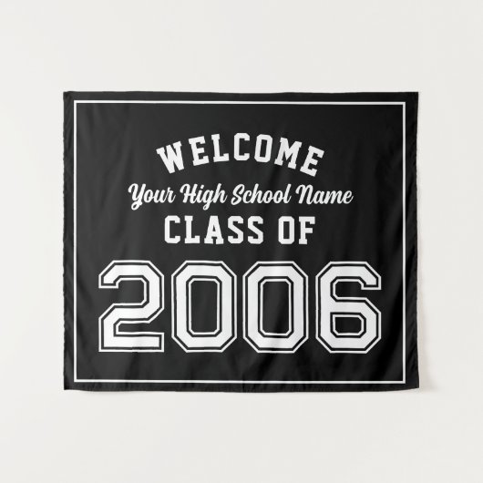 2006年卒業生の皆さん、20年後の同窓会の飾りに タペストリー (正面(横))