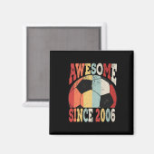 2006年生まれサッカー大好き!13歳の誕生日おめでとう マグネット (正面/裏面)