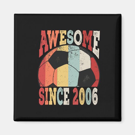 2006年生まれサッカー大好き!13歳の誕生日おめでとう マグネット (正面)