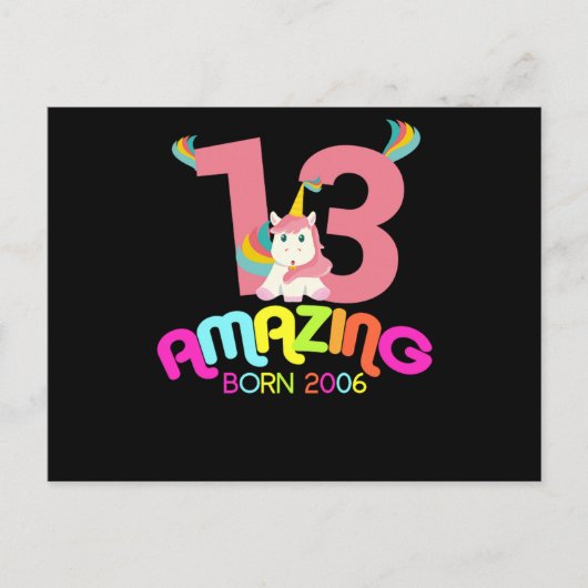 2006年生まれ13歳の誕生日プレゼント すごい 2006年から ポストカード (正面)