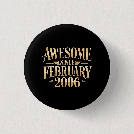 2006年2月生まれのレトロ誕生日 缶バッジ (正面)