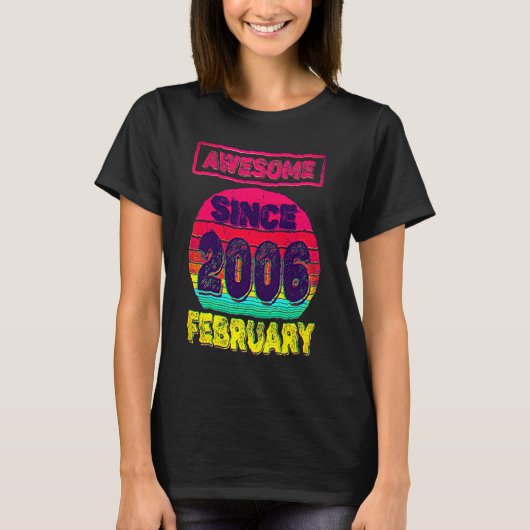 2006年2月生まれ 16歳の誕生日 Tシャツ (正面)