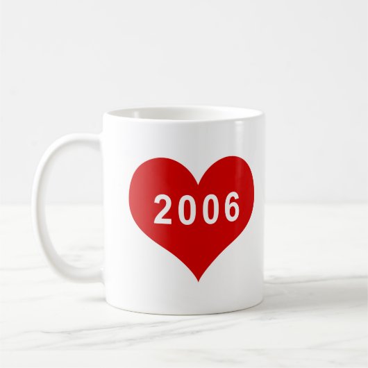 2006年 赤いハート コーヒーマグカップ (左)