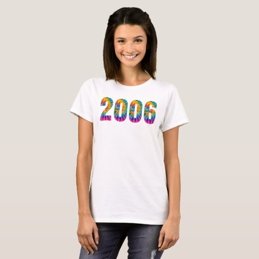 2006生まれ年誕生日会数々の色絞り染め Tシャツ (正面フル)