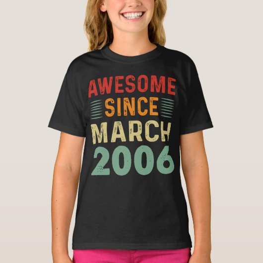 2006素晴らし年3月以来ヴィンテージ誕生日シャツ Tシャツ (正面)