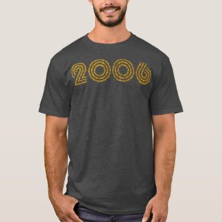 2006誕生年グリッター効果 Tシャツ