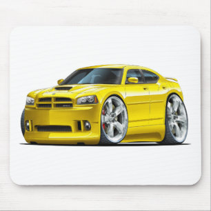 2006-10年の充電器SRT8の黄色い車 マウスパッド