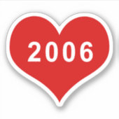 2006 Red Loveハートビニールシール シール (正面)