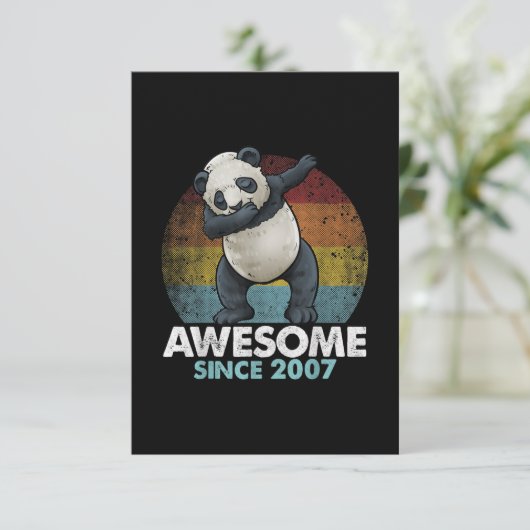 2007年からかっこいい ダンシングパンダ 13歳の誕生日 招待状 (スタンド正面)