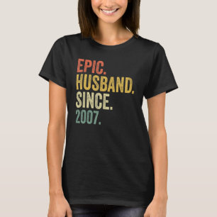 2007年からすごい夫 16年 16周年結婚記念日 Tシャツ