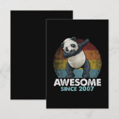 2007年からずっと最高 ダンシングパンダ13歳の誕生日 招待状 (正面/裏面)