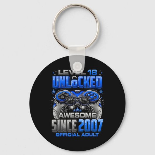 2007年から続く伝説 18歳の誕生日おめでとう Level 18 解禁 キーホルダー (正面)