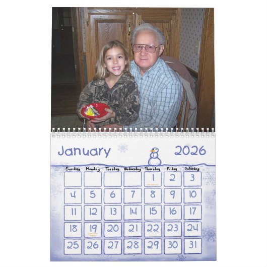 2007年の大砲家族のカレンダー カレンダー (1月 2026)