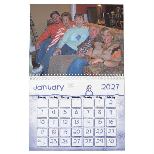2007年のSims家族のカレンダー カレンダー (1月 2027)