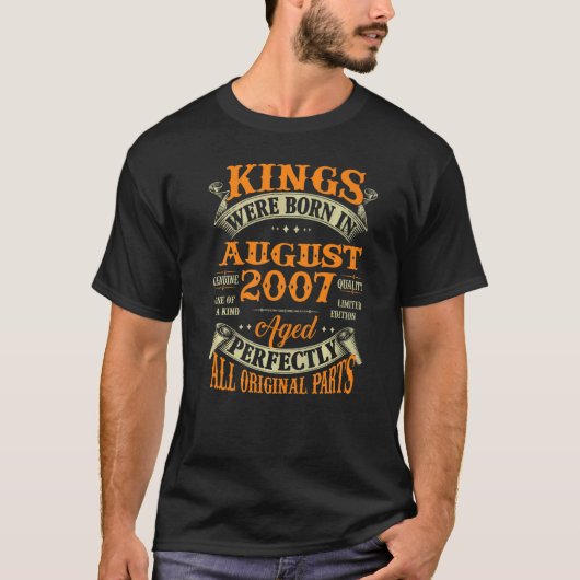 2007年メンズ15生まれ誕生日Kings威厳がある 1 Tシャツ (正面)