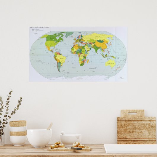 2007年世界地図 ポスター (キッチン)