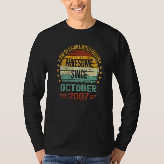 2007年10月生まれの15歳 すごい Tシャツ (正面)