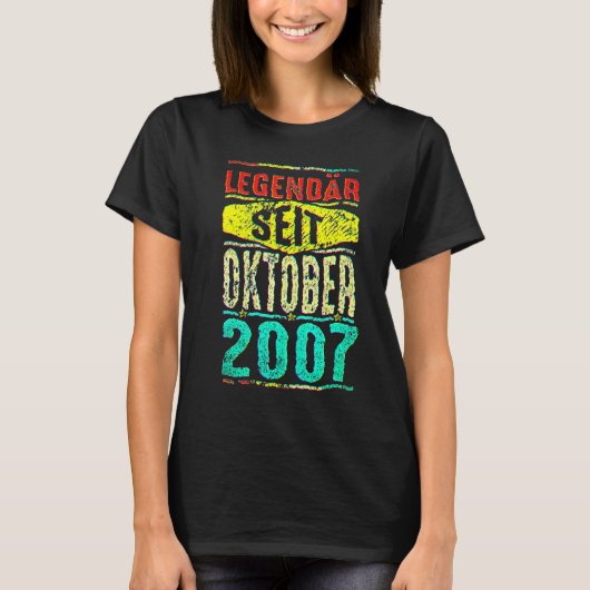 2007年10月生まれ 13歳の伝説の誕生日 Tシャツ (正面)