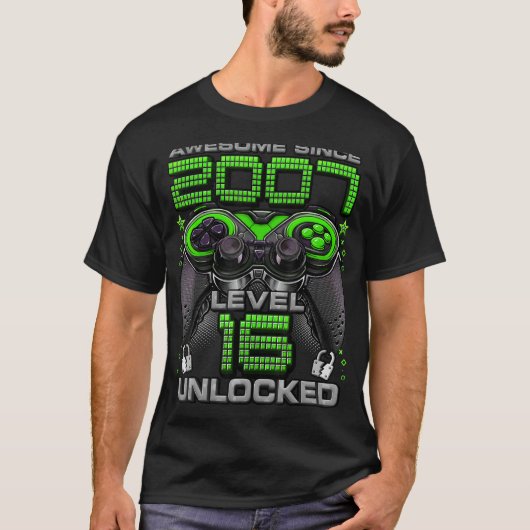 2007年16誕生日以素晴らし降のレベル16のロック解除 Tシャツ (正面)