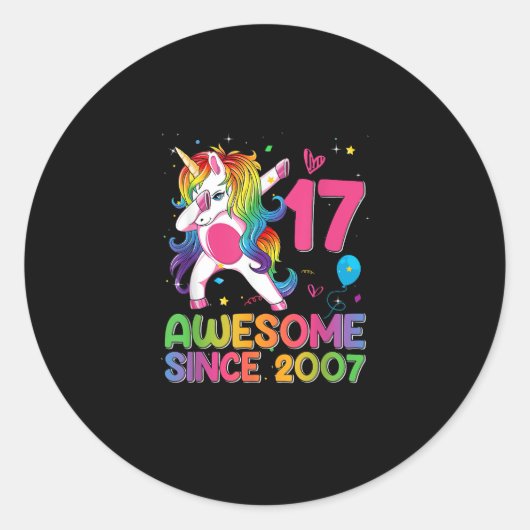 2007年17素晴らし誕生日Unic以来17歳 ラウンドシール (正面)