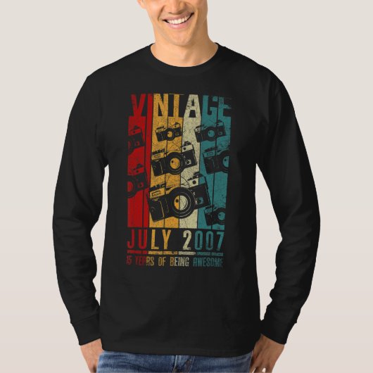 2007年7月15歳2007年誕生日レトロヴィンテージ Tシャツ (正面)