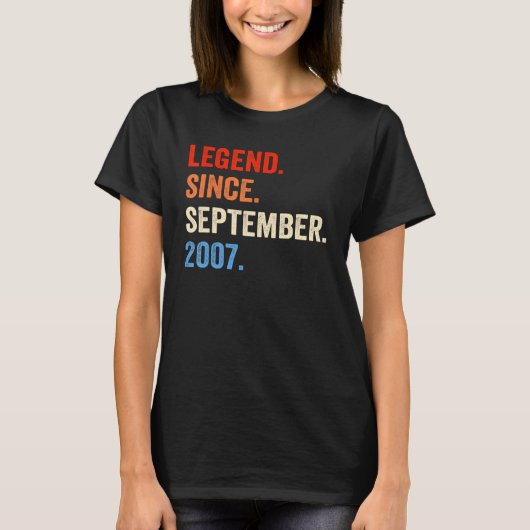 2007年9月15日から15年の歴史を持つギフト伝説 Tシャツ (正面)