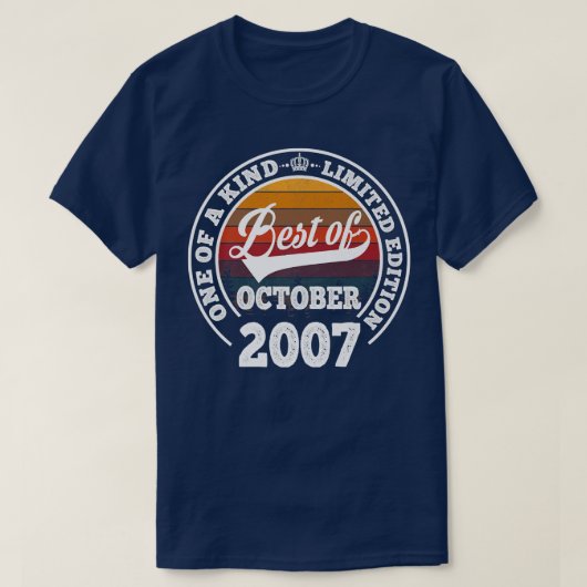2007最高の年10月第15回誕生日ギフト15周年 Tシャツ (デザイン正面)
