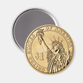 2007米大統領の造幣局から1ドル硬貨 マグネット (正面/裏面)