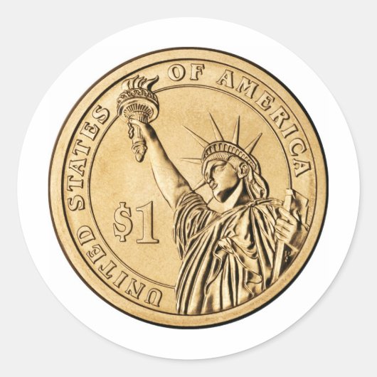 2007米大統領の造幣局から1ドル硬貨 ラウンドシール (正面)