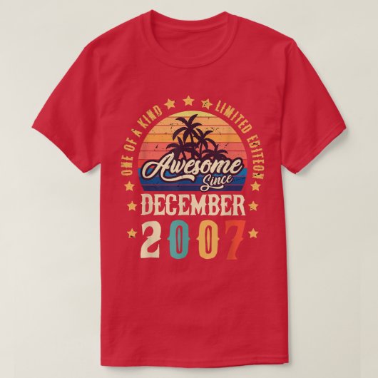 2007素晴らし年12月以来ヴィンテージ14誕生日 Tシャツ (デザイン正面)