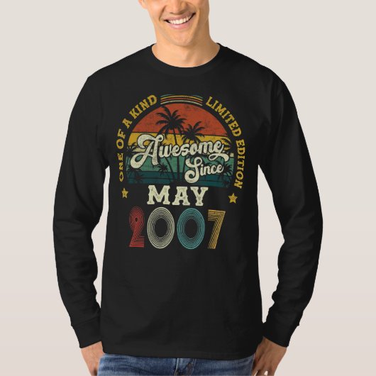 2007素晴らし年5月ヴィンテージ15誕生日 Tシャツ (正面)