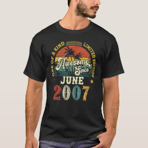 2007素晴らし年6月以来ヴィンテージ15誕生日 Tシャツ