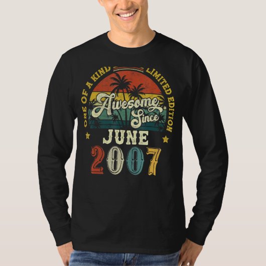 2007素晴らし年6月以来ヴィンテージ15誕生日 Tシャツ (正面)