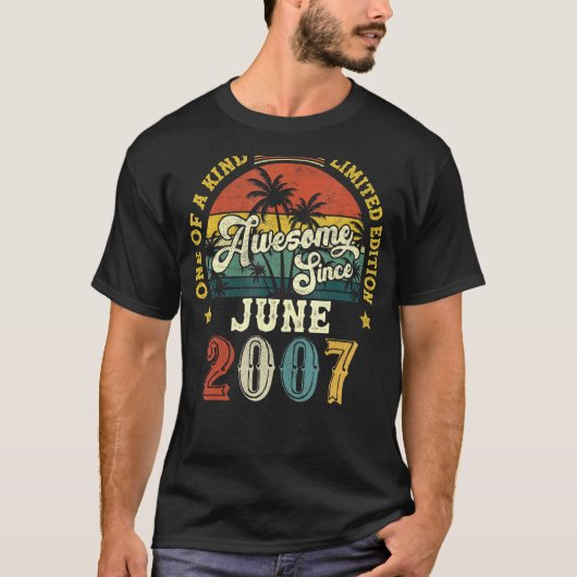 2007素晴らし年6月以来ヴィンテージ15誕生日 Tシャツ (正面)