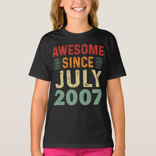 2007素晴らし年7月以降のヴィンテージ誕生日 Tシャツ (正面)