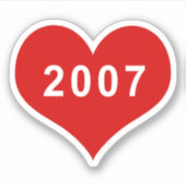 2007 Red Loveハートビニールシール シール (正面)