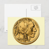 2008アメリカンバッファロー金ゴールドブライオンコインポストカード ポストカード (正面/裏面)