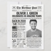 2008カスタム年新聞紙誕生日カード、トレンド シーズンカード (正面)