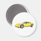 2008コルベット：スポーツカー：黄仕上げ： マグネット (正面/裏面)