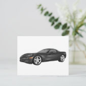 2008コルベット:スポーツカー:黒仕上げ ポストカード (スタンド正面)
