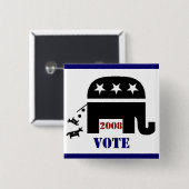 2008ボタンの投票共和党員 缶バッジ (正面&裏面)