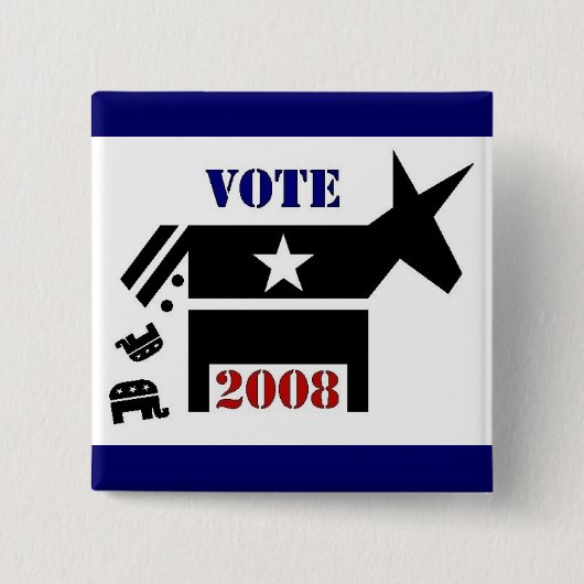 2008ボタンの投票民主党員 缶バッジ (正面)