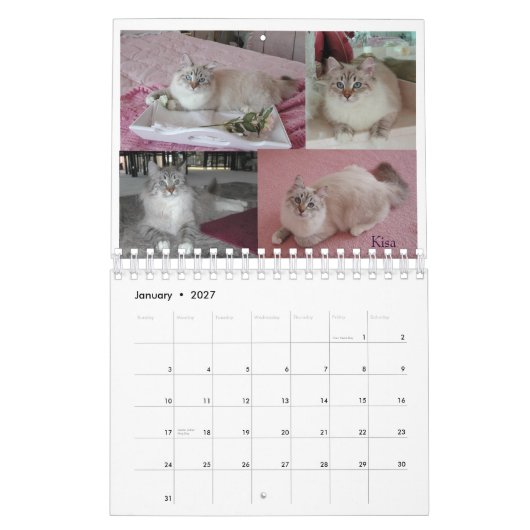 2008匹のシベリア猫Calendar2 sm カレンダー (1月 2027)