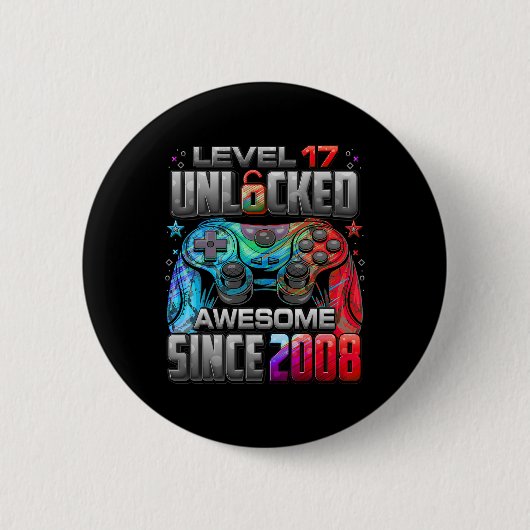 2008年からスゴイ レベル17解放 17歳の誕生日 缶バッジ (正面)