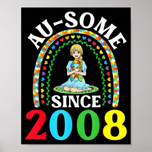 2008年から続く自閉症の素晴らしさ 18歳の誕生日おめでとう ポスター (正面)