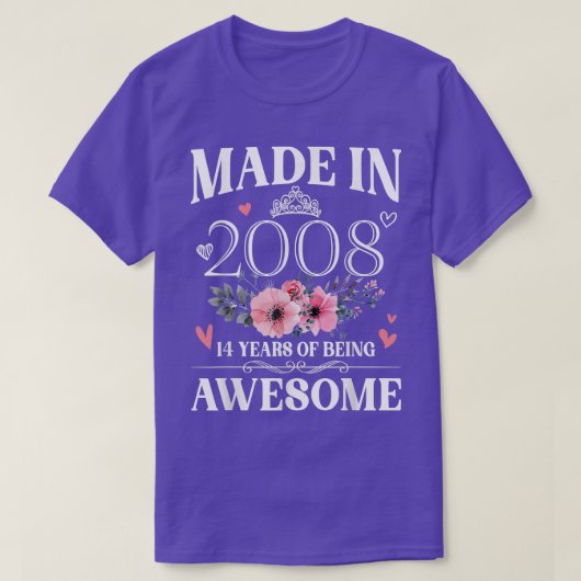 2008年に作られたフローラ14歳14誕生日ギフト Tシャツ (デザイン正面)
