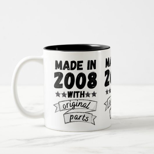 2008年に製造されたオリジナル部品 ツートーンマグカップ (左)