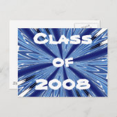 2008年の青と白のクラス ポストカード (正面/裏面)
